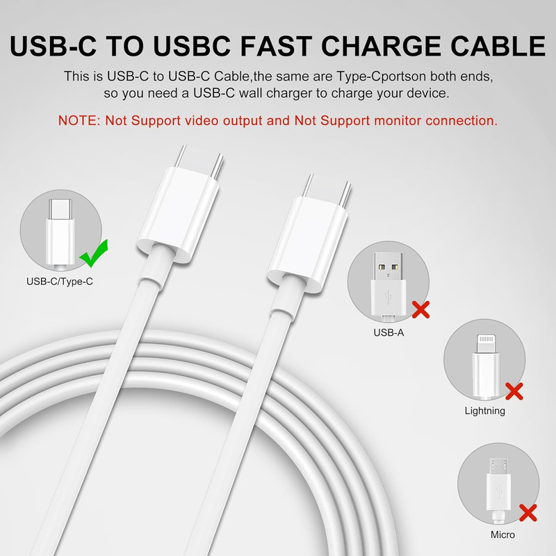 10 PACK For Samsung USB-C to USB-C Fast Charge Cable Charging Cord Type Charger gallery