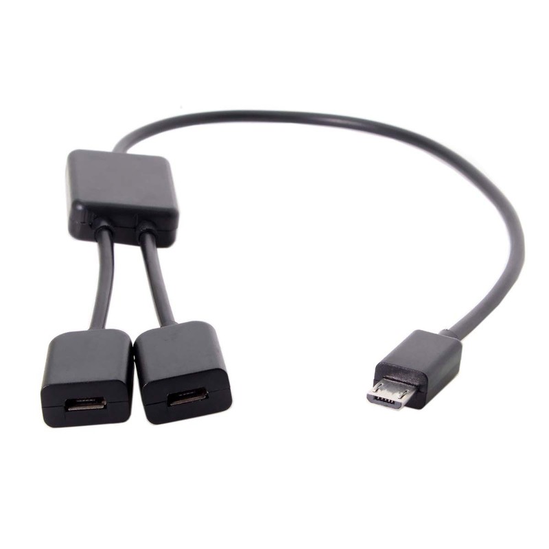 Micro USB OTG Cable,Micro USB 1 to 2 Female Dual Ports Hub Cable for Laptop P…