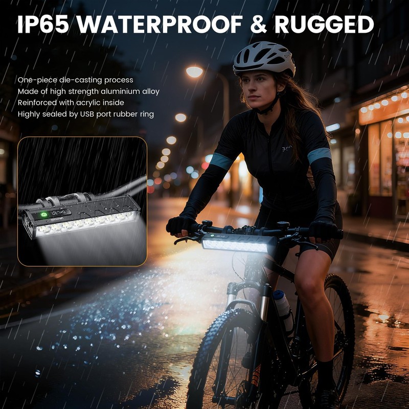 VASTFIRE 17 LED Bike Lights, Super Bright Bicycle Light for Night Riding, USB... gallery