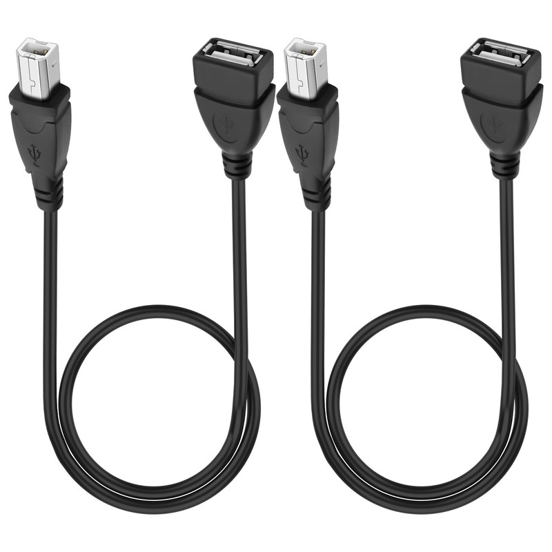 2 PCS USB Female To Type B Male Printer Cable USB 2.0 Extension 50CM High