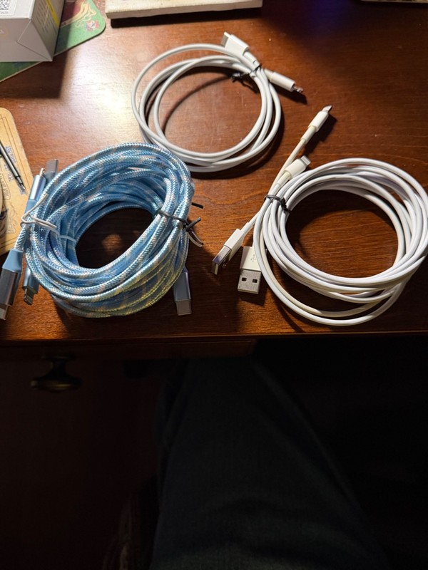 3- 6FT USB-C Charging Cable To Light Plug +2- USB to Light Plug