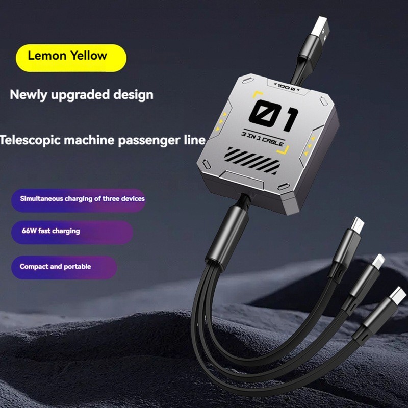 For iOS Android Type-c Stretchable Data Cable Telescopic 3.5A Fast Charging Cord gallery