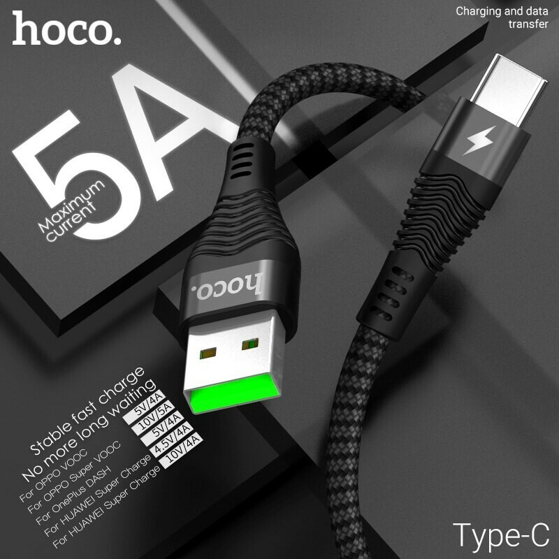 Hoco Samsung Galaxy S10 S9 S8 Plus Fast Charger 4F USB-C Type-C Charging Cable 