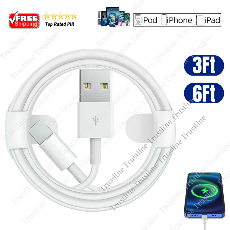 For Apple iPhone 14 13 12 11 8 6 5 SE Fast Charger Cable 3/6FT USB Charging Cord