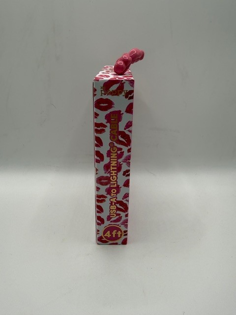 XO Poppy USB A Cable 4ft iPhone Charger Pink Lips Lot of 2 gallery