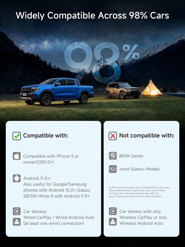 Wireless CarPlay Adapter, Magic AI Box with DualWiFi Stability Enjoy Video & ... gallery