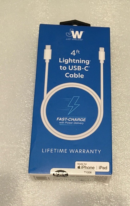 Just Wireless 4ft USB-C to USB-C Cable Fast Charge – NEW
