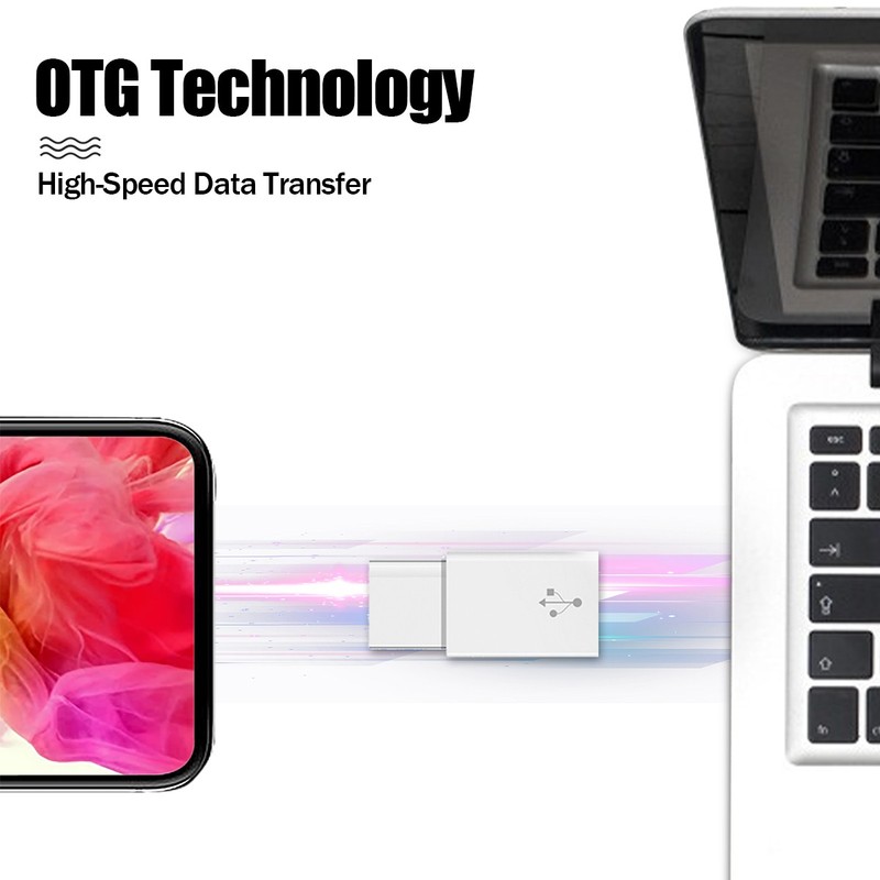 5-100 PCS Micro USB to Type-C Adapter 24mm Converter for Charging & Data Sync gallery