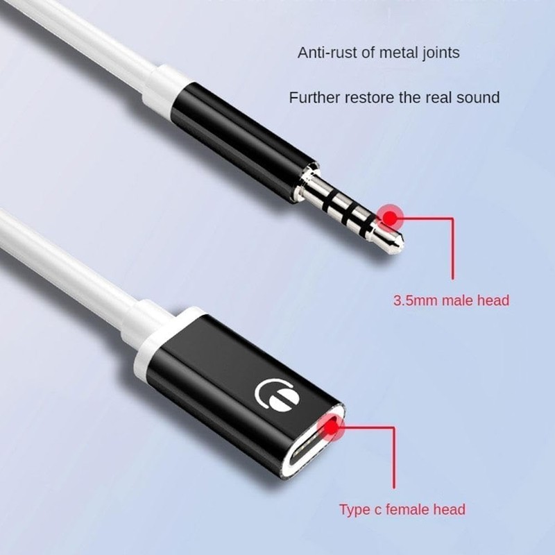3.5mm Male to USB C Female Audio Adapter, Only Analog Audio Aux Jack Cable fo... gallery