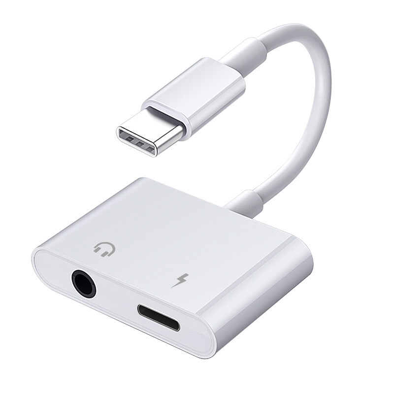 2 in 1 Charger Headphone USB Type C to 3.5mm Aux Audio Cable Cord Adapter lot