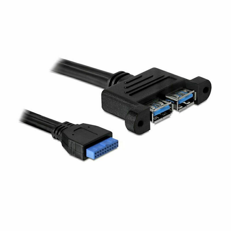 Chenyang Dual Port USB 3.0 Screw PCI Panel A Type to Motherboard 20Pin Cable gallery