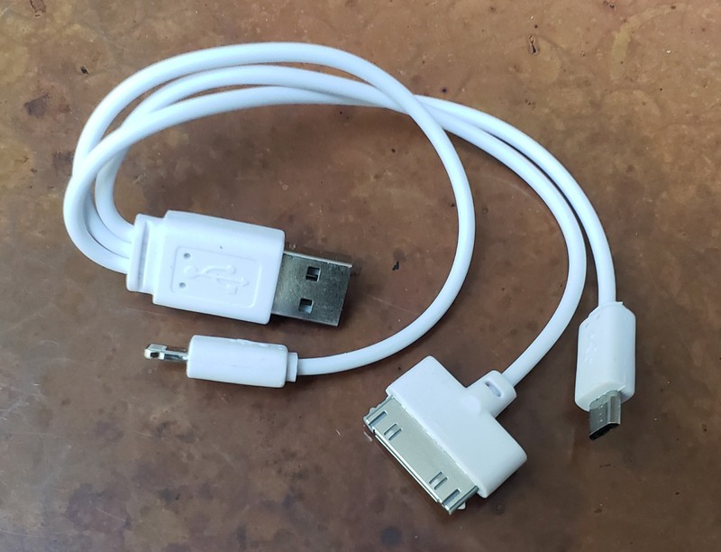 3 In 1 Charging Cable USB-A, USB-B Micro, Lighning, 30-pin, Multiple Ports