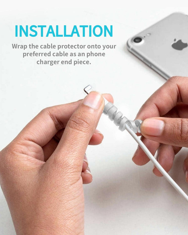 Cable Protector for Phone Pad Notebook Silicone Cord Protector 8 PCS Charger Pro gallery