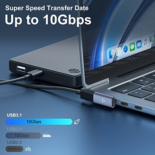 4 Pack USB 3.1 90 Degree Adapter【2*Left Angle】&【2*Right Angle】 USB A Male to ... gallery