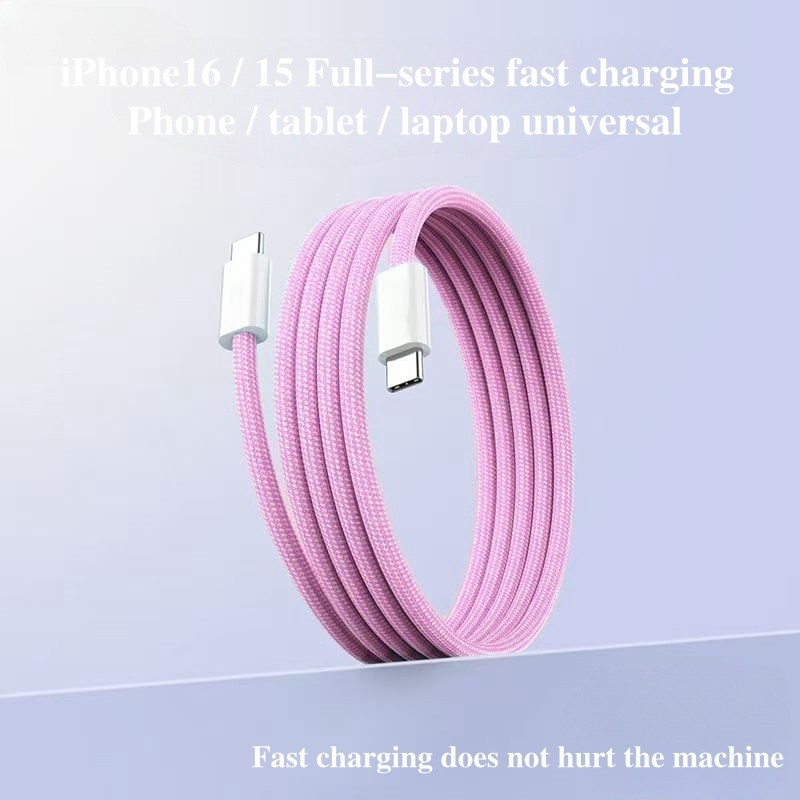 5-Pack USB-C to USB-C Fast Charging Data SYNC Cable Nylon Braided Silver 3ft gallery