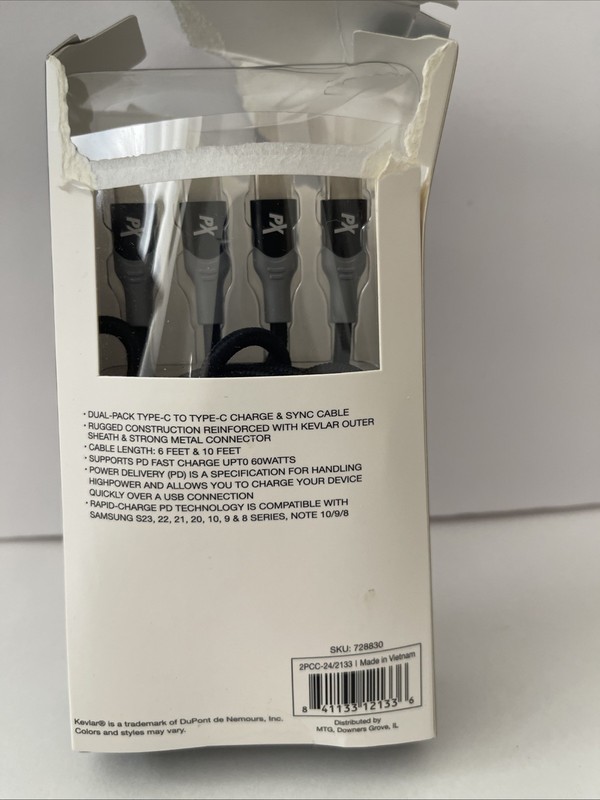 Powerxcel 2 Cable Pack Type C To Type C 6 Ft & 10 Ft gallery