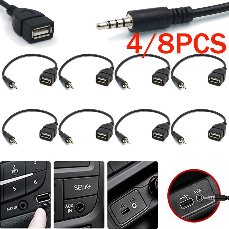 4/8PCS 3.5mm Male Audio AUX Jack to USB 2.0 Type A Female OTG Converter Adapter gallery