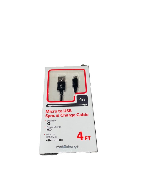 MobileCharge Micro To USB Sync & 4 FT Charger Cable