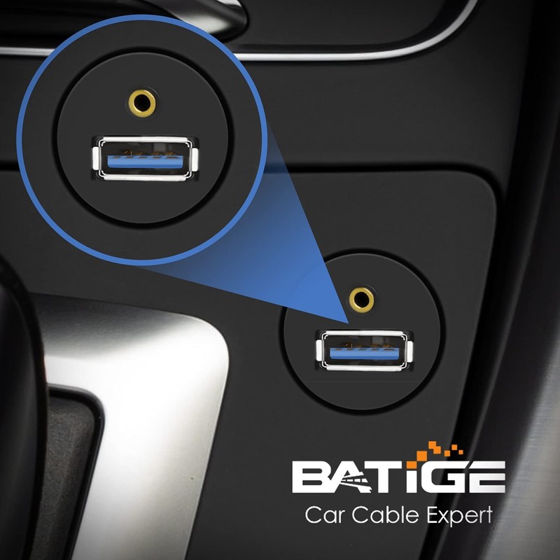Usb 3.0 & 3.5mm Car Mount Flush Cable 3.5mm + Usb3.0 Aux Extension Dash Panel Wa gallery