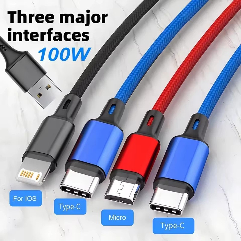 4 in 1 Multi USB Charging Cable Fast Charger Cord For iPhone Type C Micro gallery