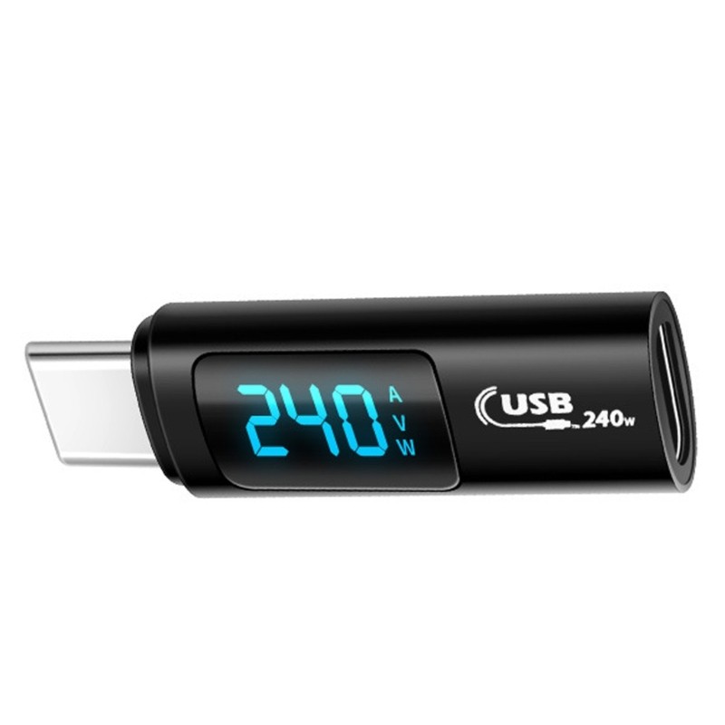 Compact Type C Male To Female Adapter with Digital Current Display for Laptop gallery