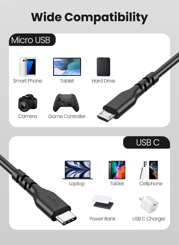 1 PCS 6 FT USBC To Micro USB Charging OTG Cord For Android Game Controller gallery