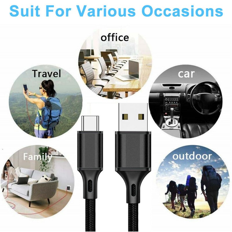 Braided USB C Type-C Fast Charging Data SYNC Charger Cable Cord 3/6/10Feet LONG gallery