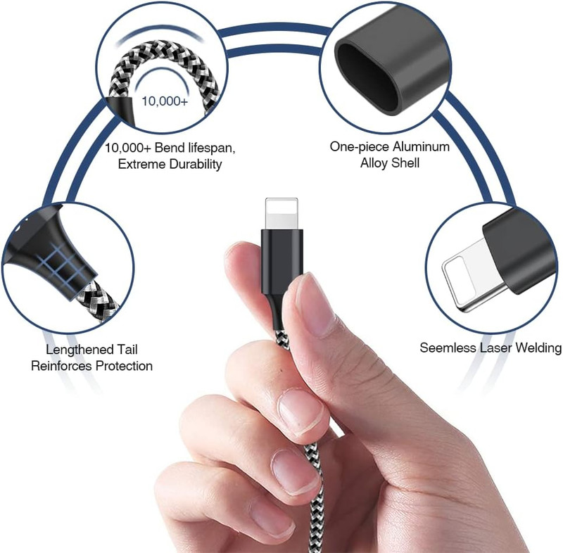 Fast Charger Cable Heavy Duty For iPhone 13 12 11 X XR 8 Charging Cord wholesale gallery