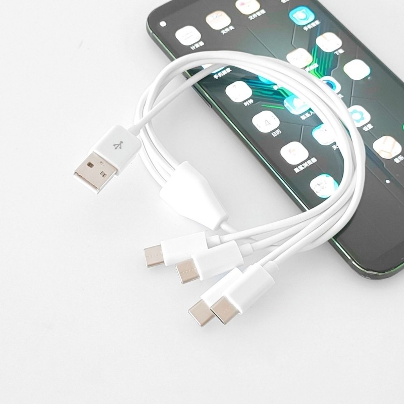 50cm Long USB to USB C Splitter Cable 4 in 1 Type C Charging Cord Wire for Phone gallery