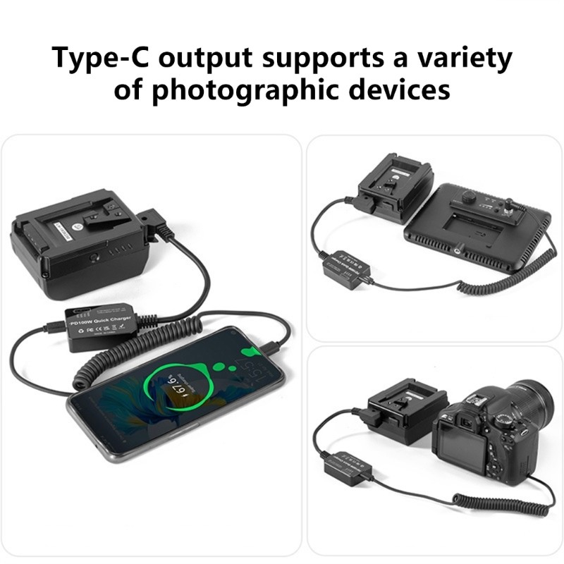 Multi Protocol Supported Type C D-Tap V Mount Battery Adapter for Quick Charging gallery
