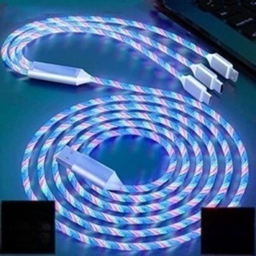 LED Light Up Multi Charging /Charger /Cable/Cord For Iphone Android Type-C 3in1 gallery