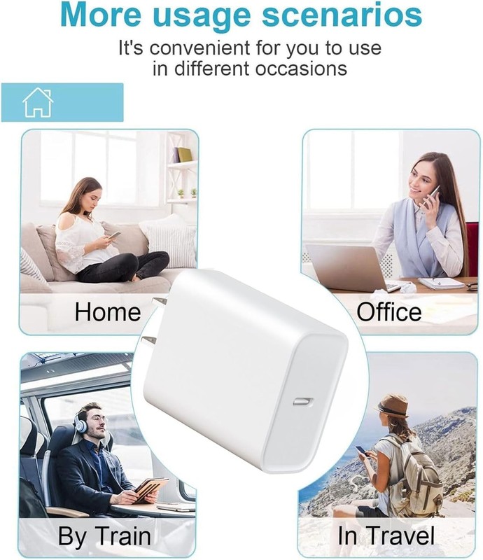 4 Original Carga Rapida USB-C De 20W Cargador Para iPhone 17 16 15 Pro Max Plus gallery