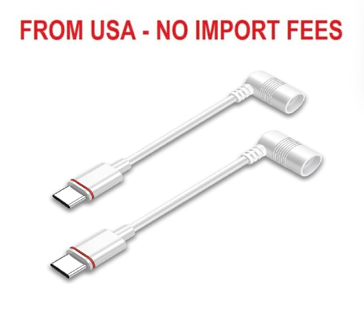 2PCS Barrel Plug to USB-C Adapter for Ring USB C Outdoor Cameras, Barrel Adapter