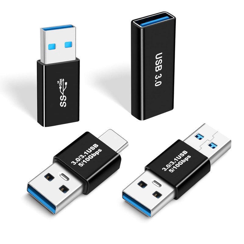 USB to USB C Adapter (4-Pack), Charging, High-Speed Data Transfer and OTG Con…