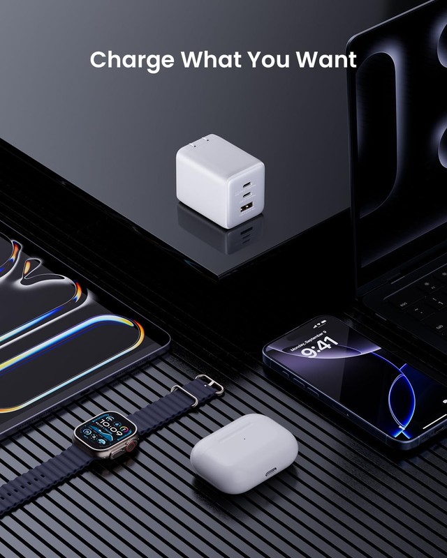 wegear 100W USB C Wall Charger, 3-Port PPS PD 3.0 Compact Foldable Wall Charg... gallery