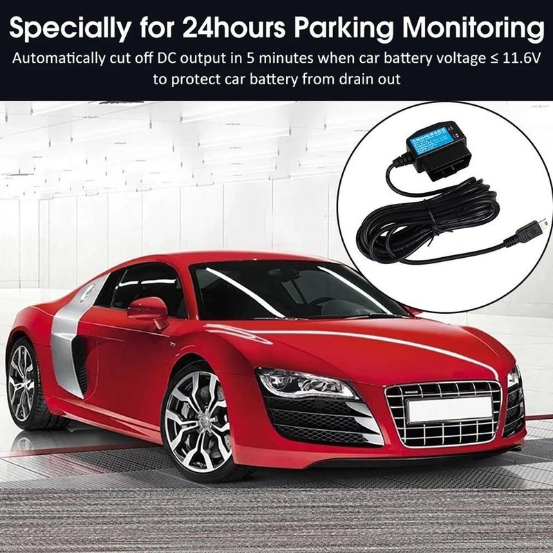 24 Hours Parking Monitor Charger OBD To USB Adapter Power Cable Lot I3 N5P6 G7E1 gallery