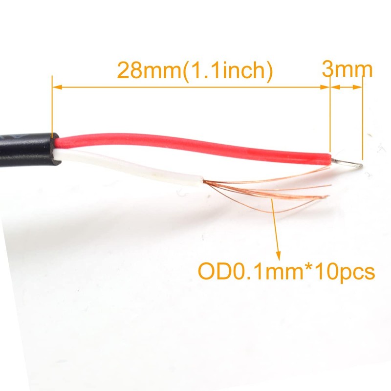 5 PCS USB 2 Wire Pigtail Cable 1A 5V 1M 3.3FT 28AWG USB A Male Power Cord gallery