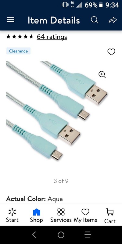 New Connect Onn. Mircro-USB to USB Cables (Aqua) gallery