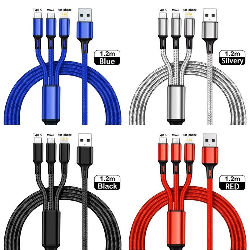 4 in 1 Multi USB Charging Cable Fast Charger Cord For iPhone/Type C/Micro USB gallery