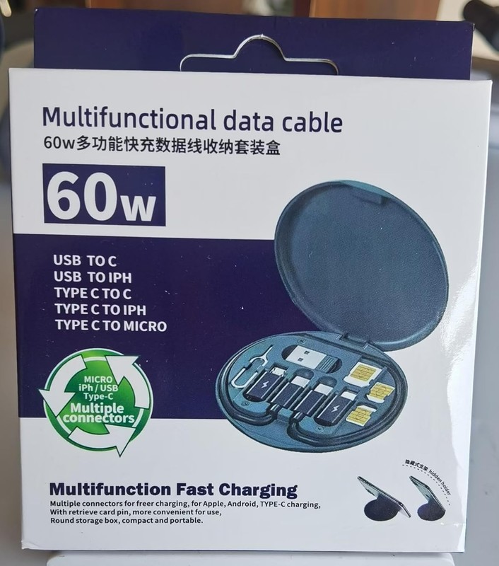 Multifunctional Data Cable Storage Box Adaptor for USB-C and Micro-USB Device... gallery
