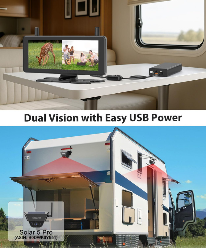 USB Boost Cable Wireless Backup Camera 8Pin Display Power Connector Solar 5B Pro gallery