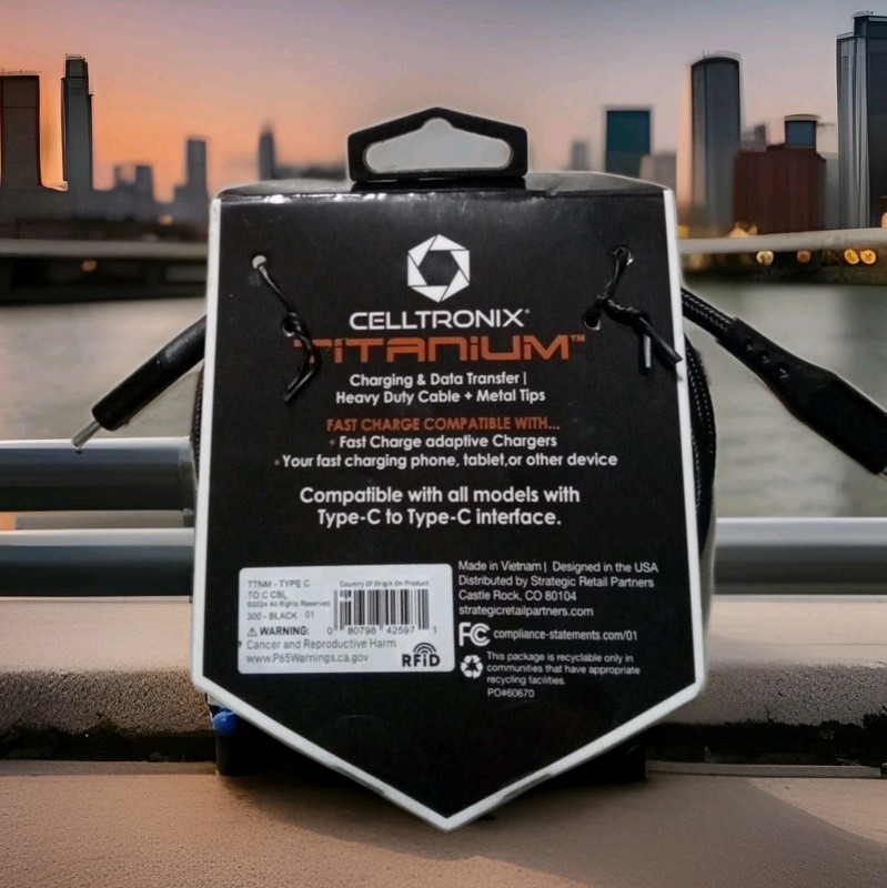 Celltronix Titanium 6' Tangle Free Heavy Duty USB-C Cable - New gallery