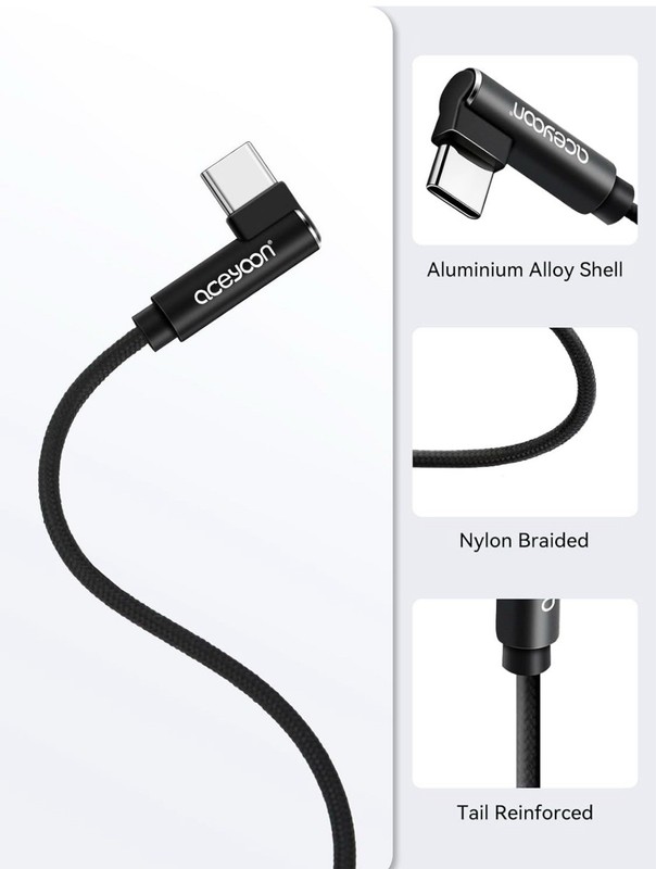 Aceyoon 3 Pack 90 Degree USB C Cable gallery