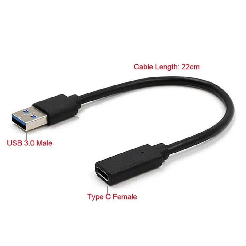 2pcs 20cm USB 3.1 Type C Female To USB 3.0 Male Port Cable USB-C To Type-A gallery