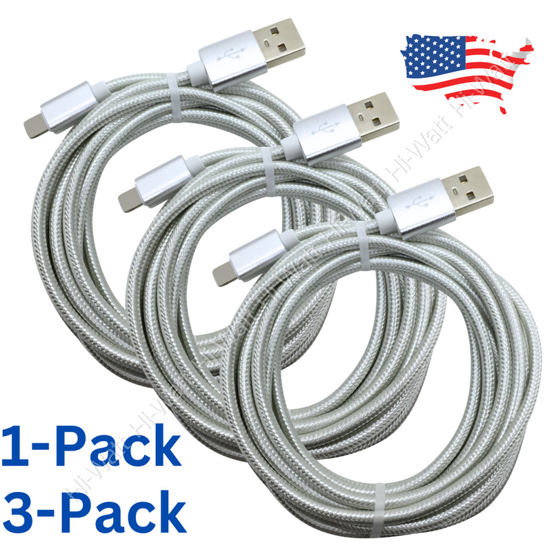 1-3 Pack For iPhone 14 6 7 8 Plus 11 XR Xs Max 12 13 Charger USB Cable Cord 10FT