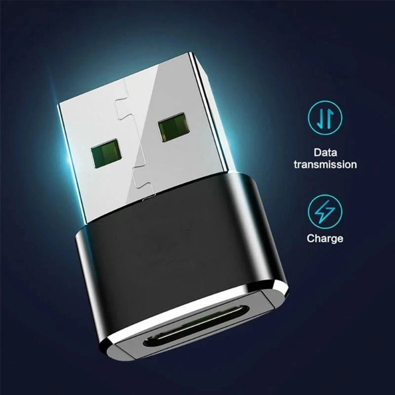 1 Pack USB A Male to USB C Female OTG Adapter Car Charging Converter US Stock gallery