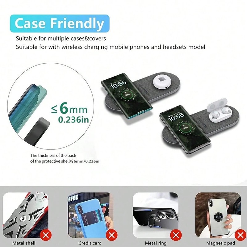 Dual Wireless Charger Pad 2 In 1 Fast Wireless Charging Mat For IPhone 16 15 14 gallery