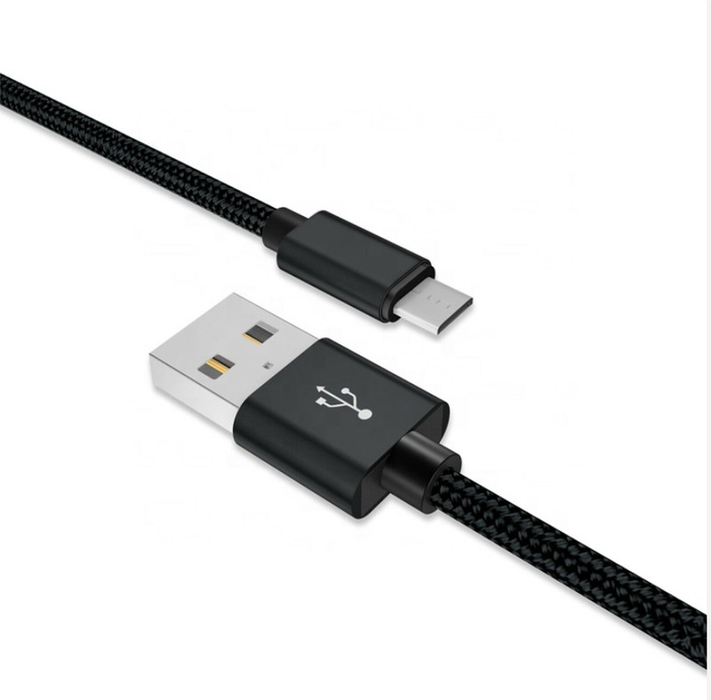 5-Pack Handy Fast Charging Black Nylon Braided Micro USB Charger Cable [12″]