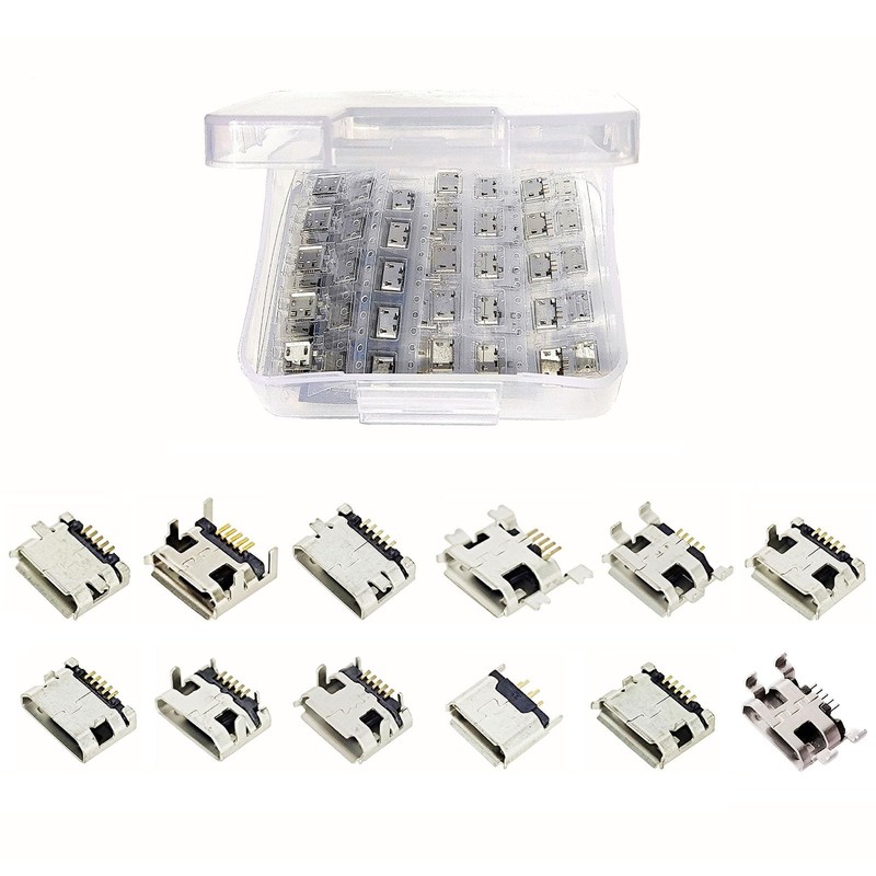 12 Types Micro Usb Sockets Kit Jack Plug Connectorusbb Repair Replacement Adapte