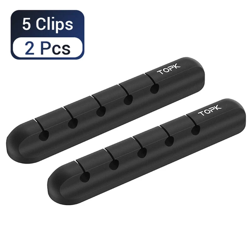2-Pack Silicone USB Cable Organizer. 5 Clips ea for Desk Car Wall Office Home gallery